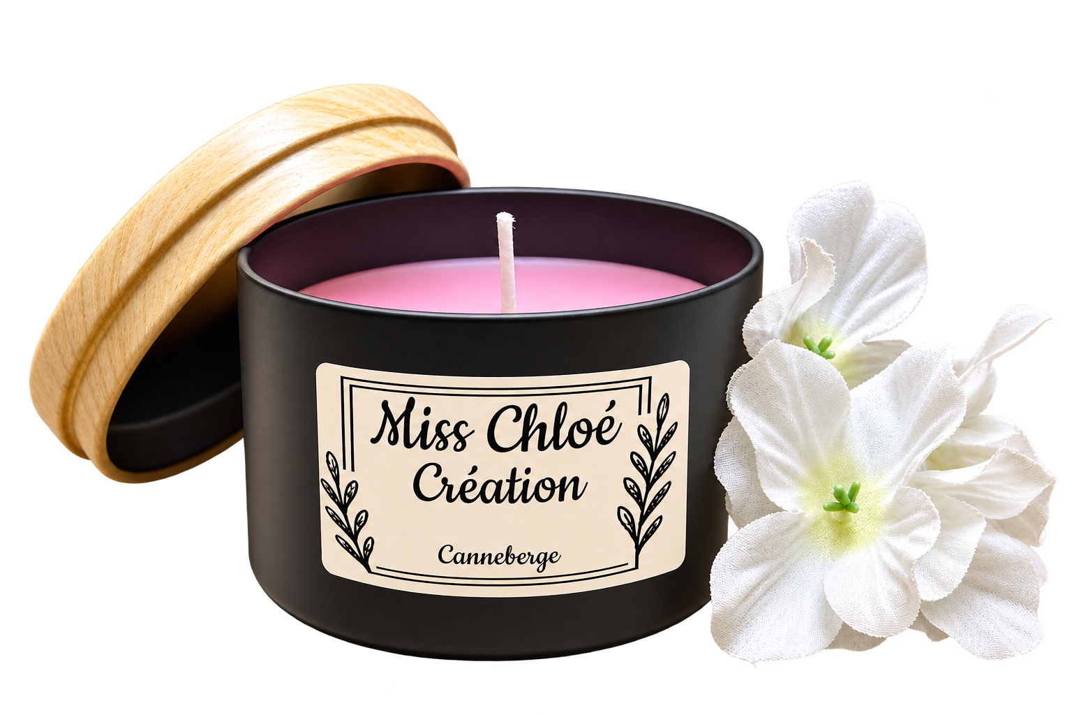 Chandelle Canneberge, avec fleurs