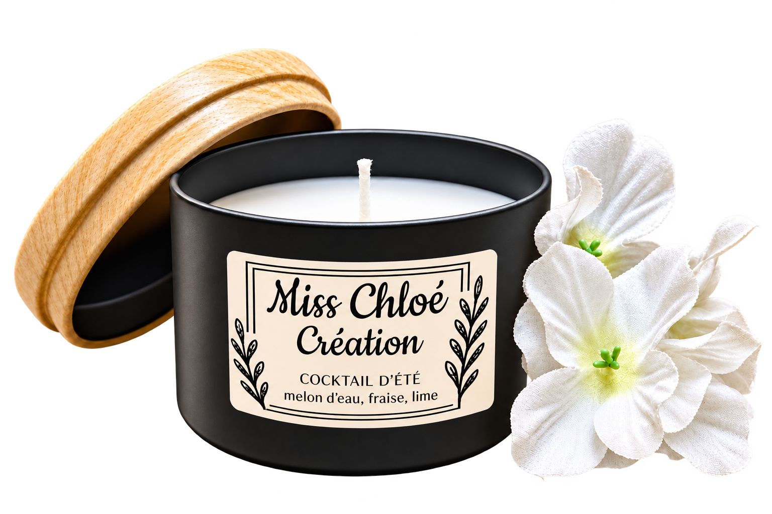 Chandelle Cocktail d’été, avec fleurs